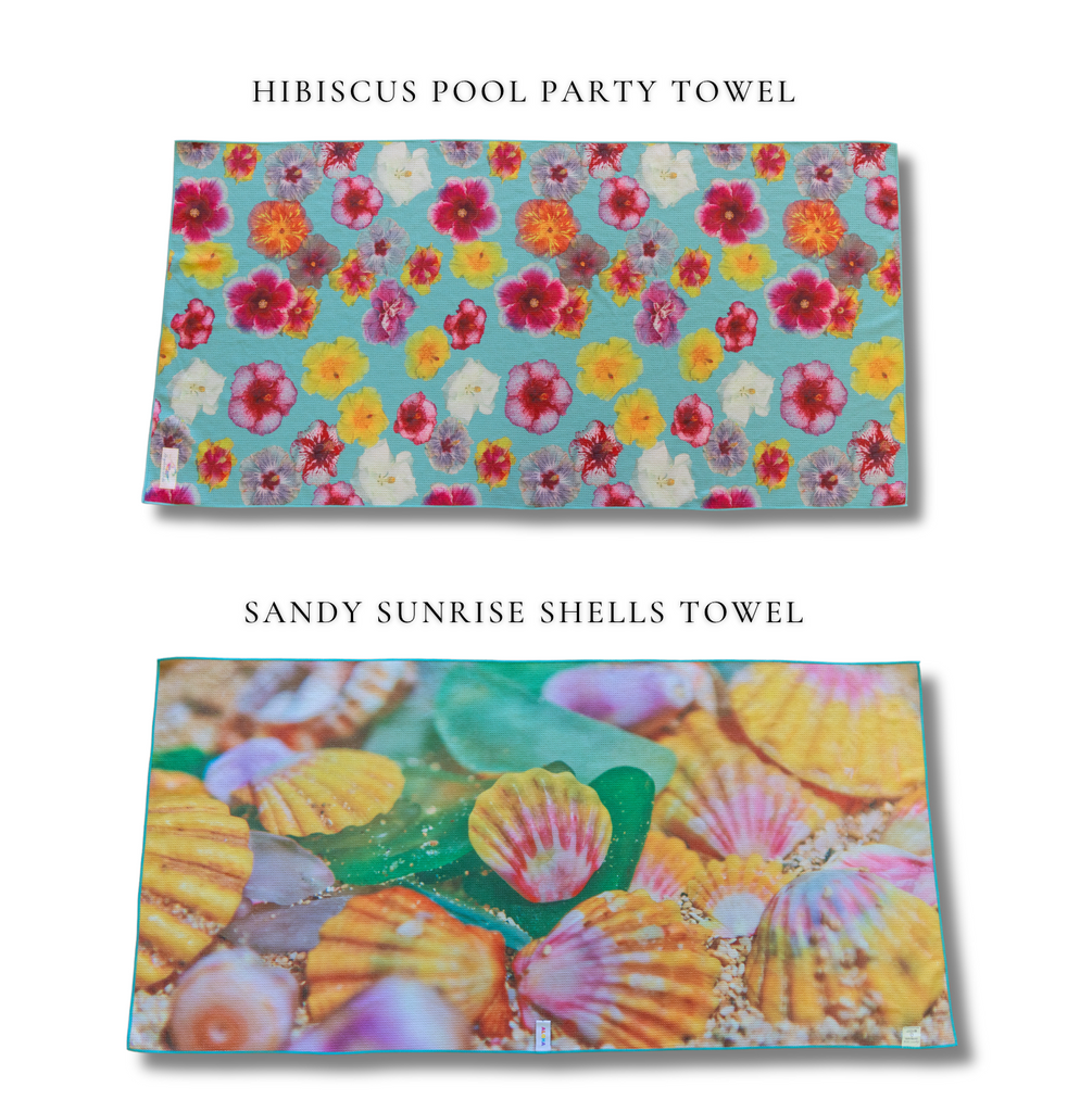 Hibiscus Pool Party & Sunrise Shells Towel