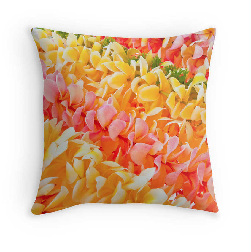 Diagonal Plumeria Pillow
