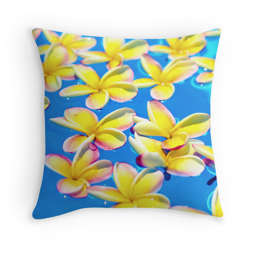 Floating Plumeria Pillow