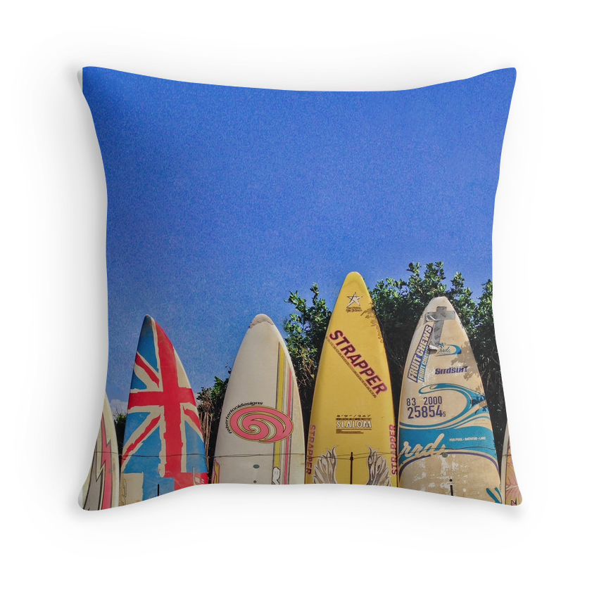 Hawaiian Surf Fence Pillow