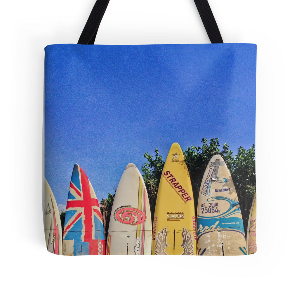 Hawaiian Surf Fence Tote Bag