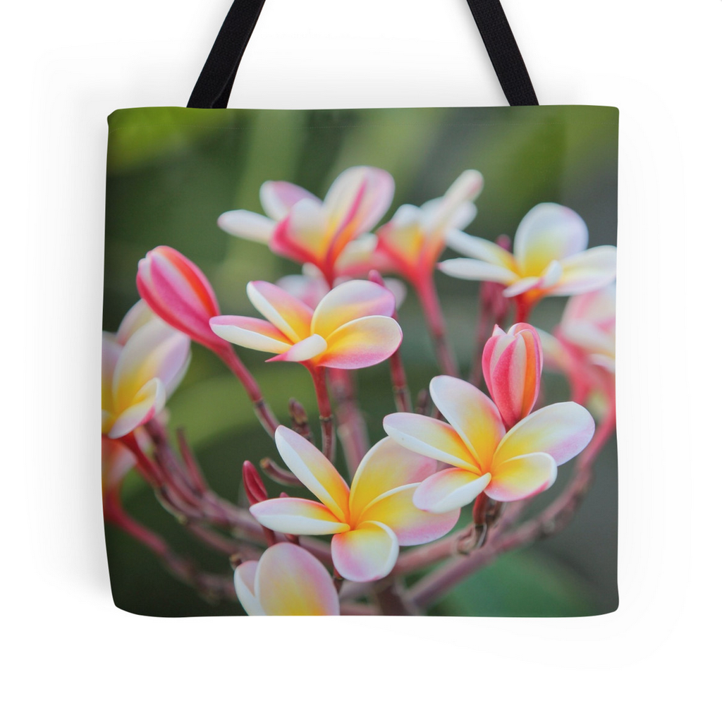 Hot Pink Plumeria Tote Bag