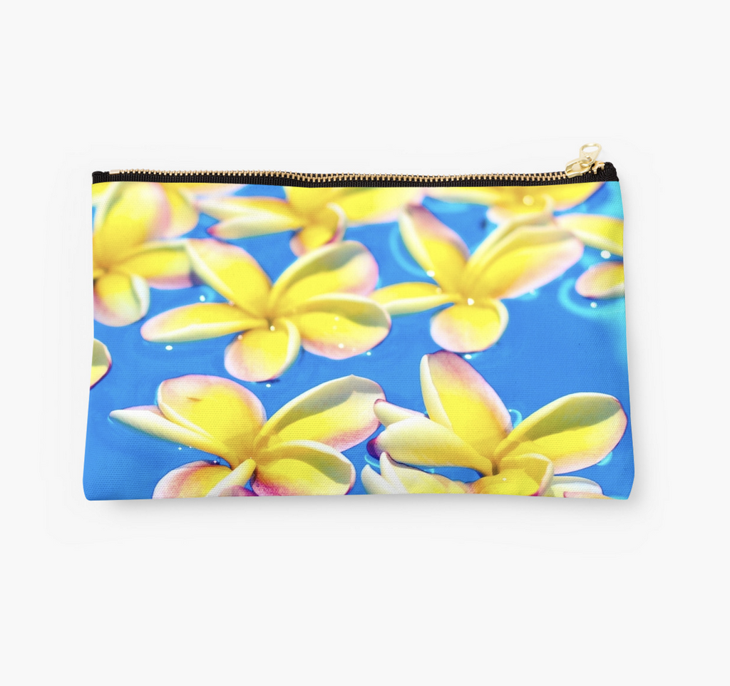 Floating Yellow Plumeria Clutch
