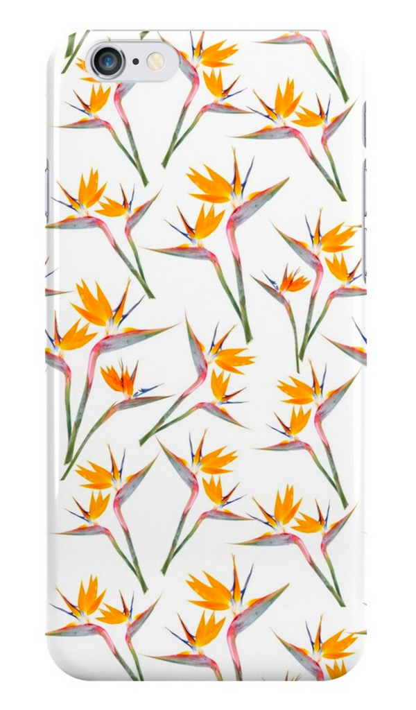 Bird of Paradise on White iPhone Case