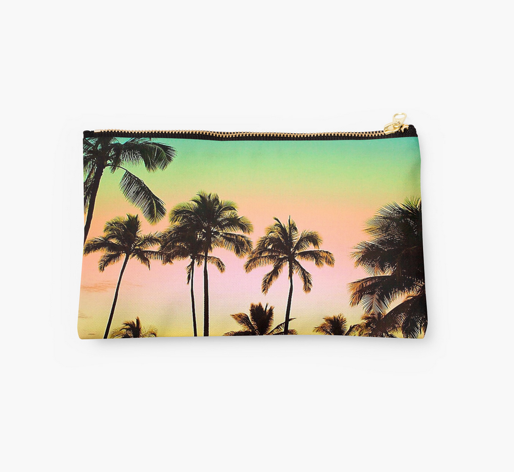 Neon Sunset & Palms Clutch