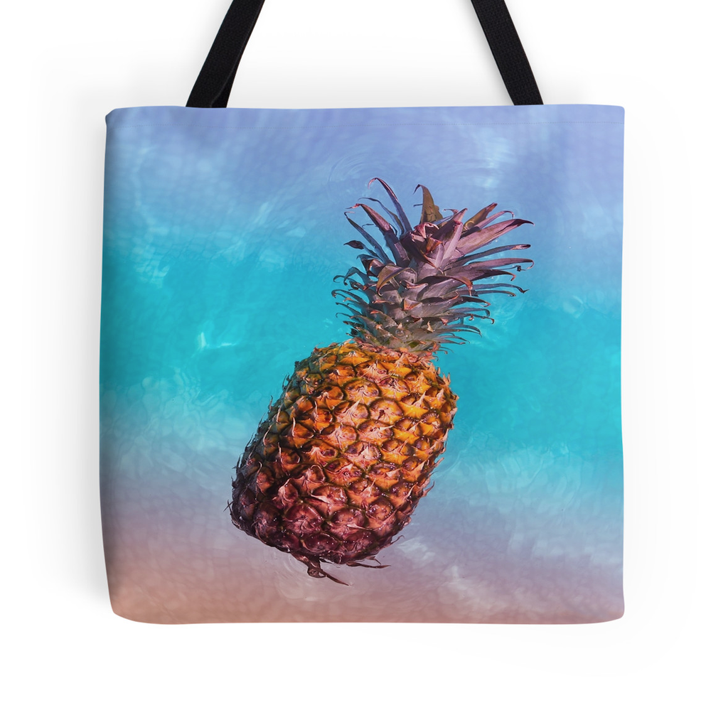 Rainbow Waters Pineapple Tote Bag