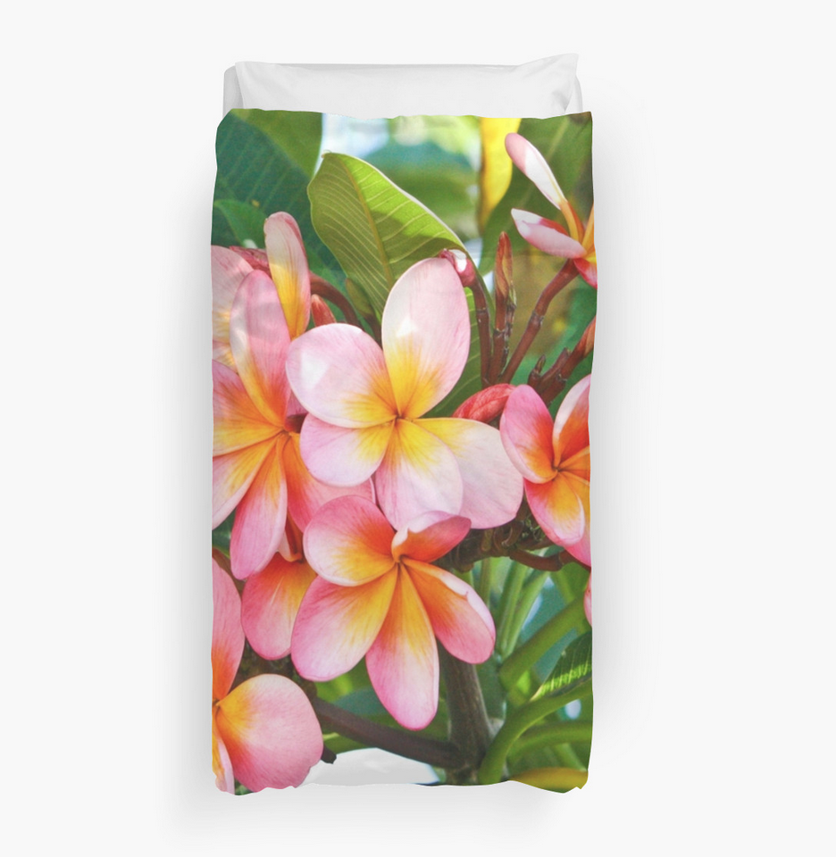 Pink Plumeria Tree Duvet