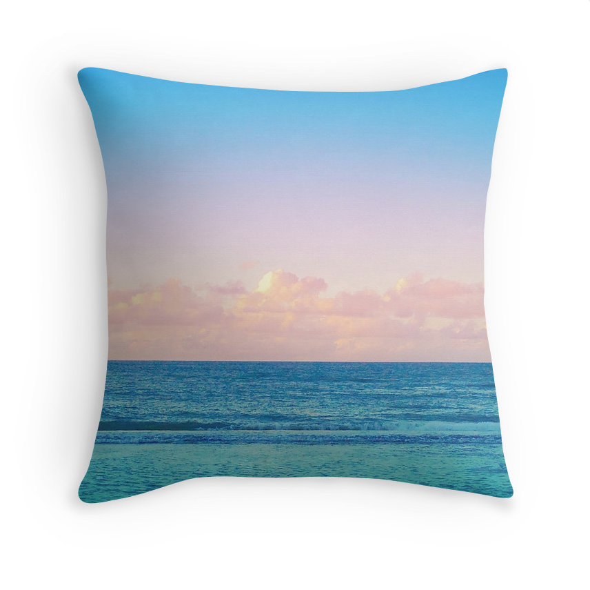Cotton Candy Beach Sunset Pillow