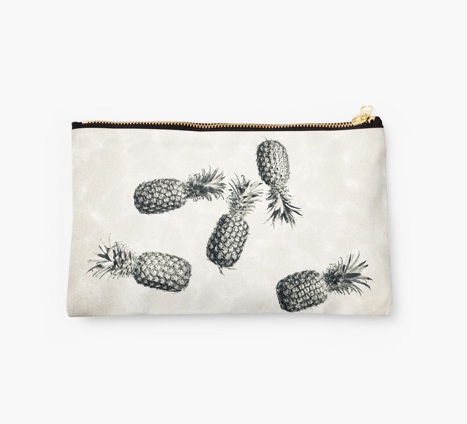 Vintage Black & White Pineapple Clutch