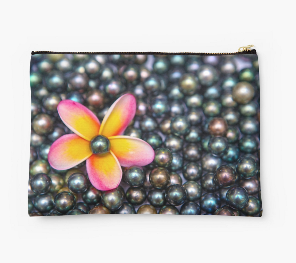 Tahitian Pearls & Plumeria Clutch