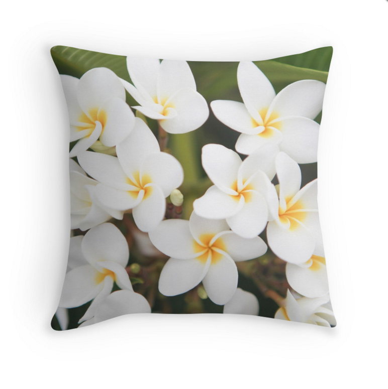 Elegant Plumeria Pillow