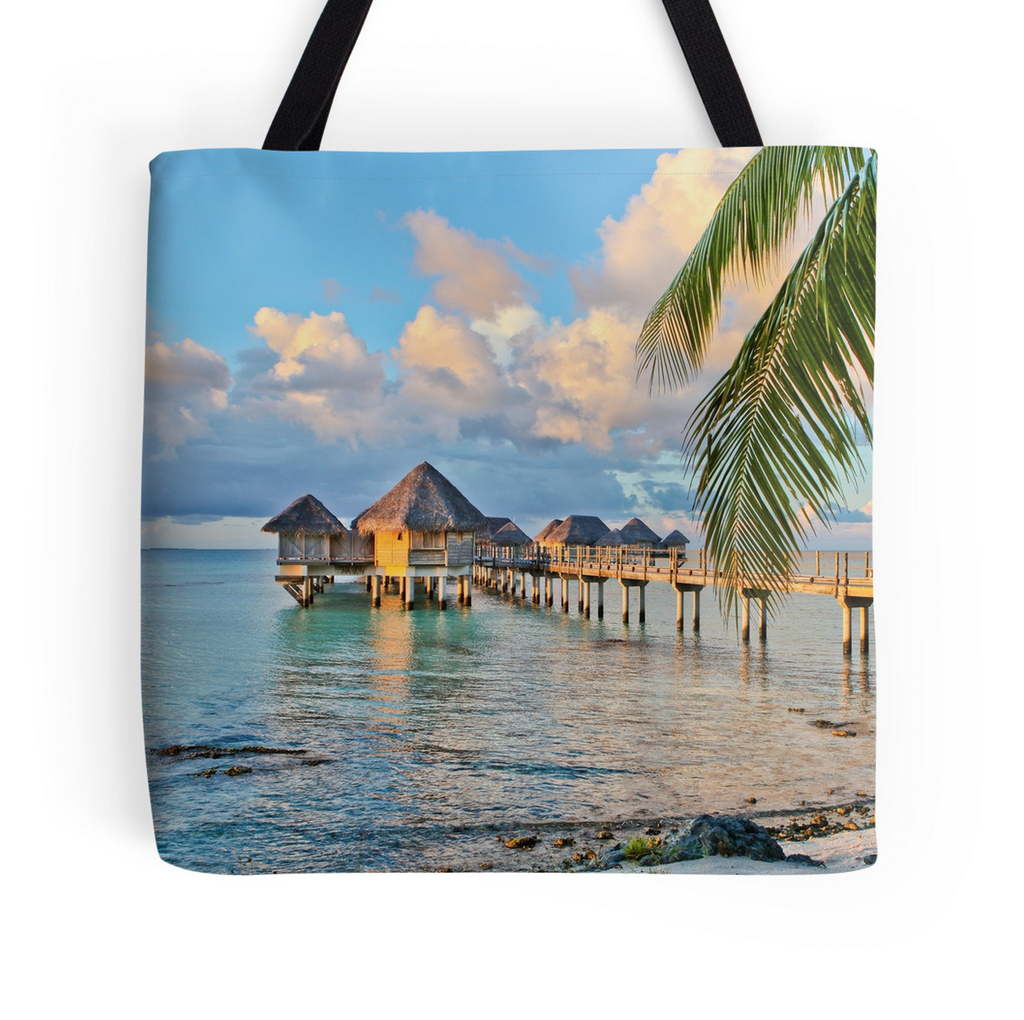 Tikehau Bungalows Tote Bag