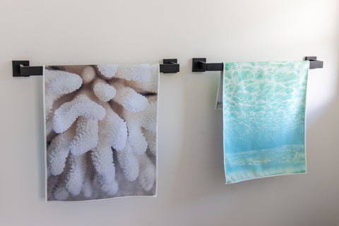 White Coral & Bora Bora Ocean Tea Towel
