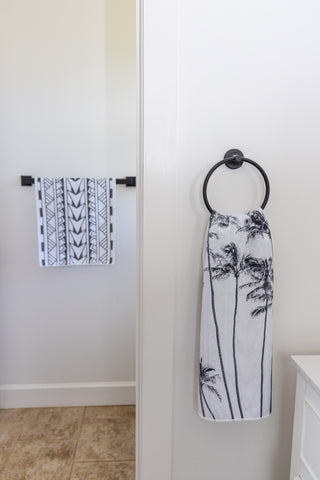 Black & White Palms & Tribal Tea Towel