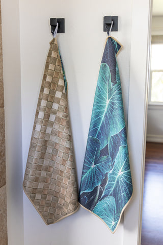 Rainy Kalo & Lauhala Tea Towel