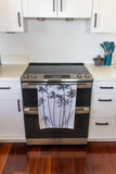Black & White Palms & Tribal Tea Towel