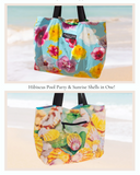 Hibiscus & Shells Reversible Bag