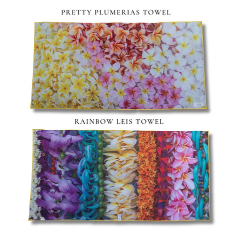 Rainbow Leis & Pretty Plumerias Towel