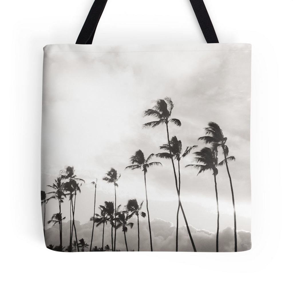 Black & White Palms Tote Bag