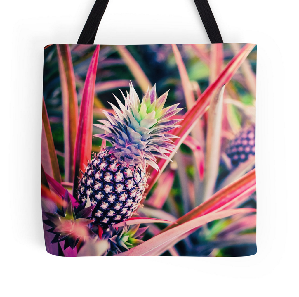 Purple Hawaiian Pineapple Tote Bag