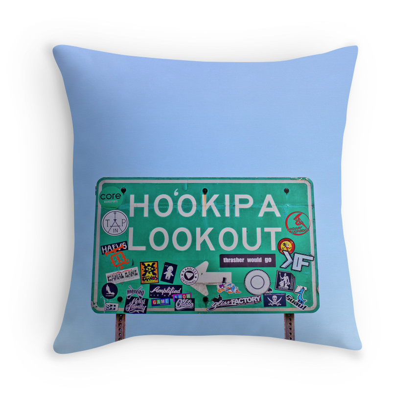 Ho'okipa Beach Sign Pillow