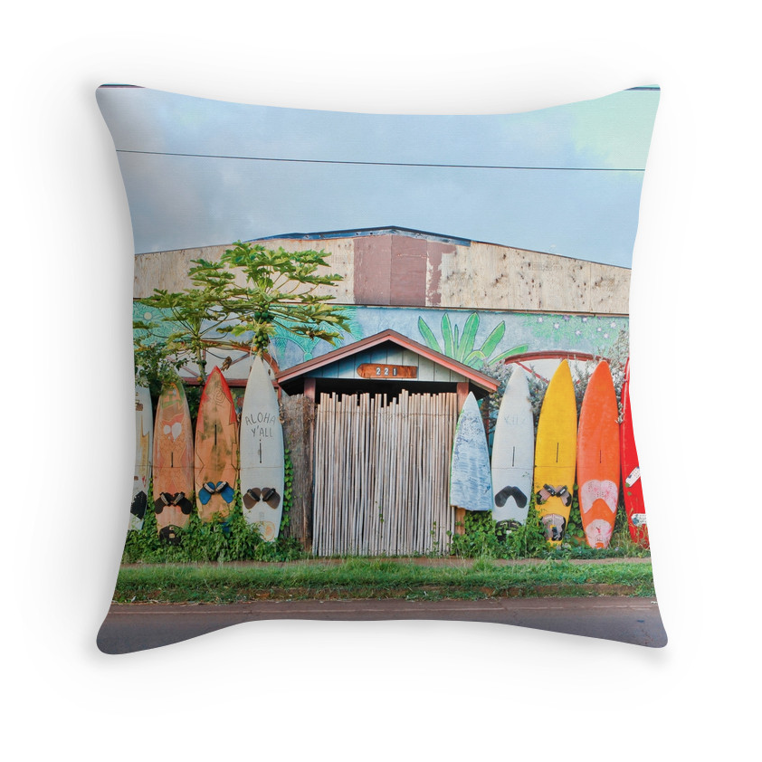 Paia Rainbow Surf Fence Pillow