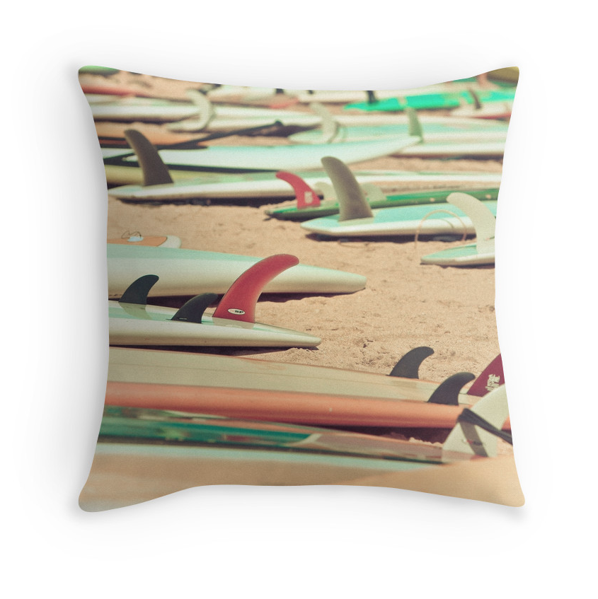 Retro Beach Surf Pillow