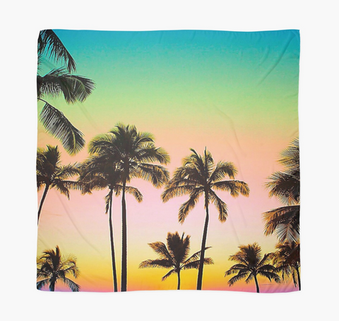 Neon Sunset Palms Sarong