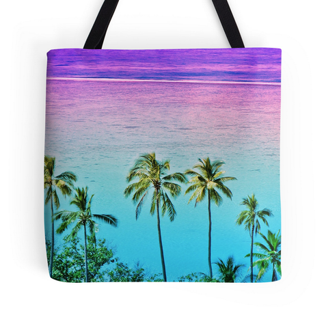 Moorea Sunset Palm Tote Bag