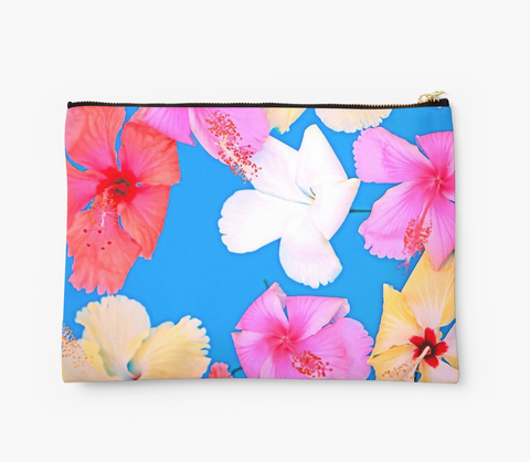 Vibrant Floating Hibiscus Clutch