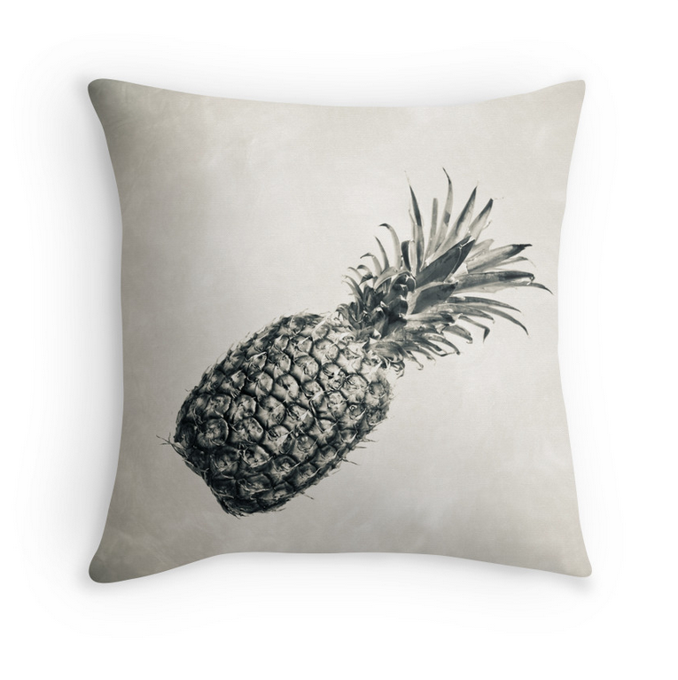 Vintage Black & White Pineapple Pillow