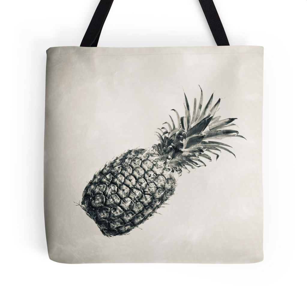 Vintage Black & White Pineapple Tote Bag