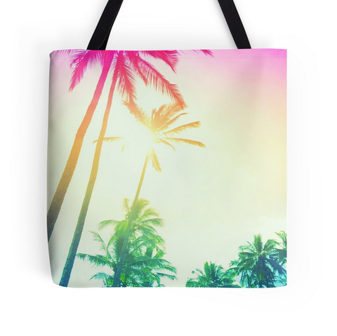 Rainbow Palm Skies Tote Bag
