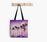 Purple Sunset Palms Tote Bag