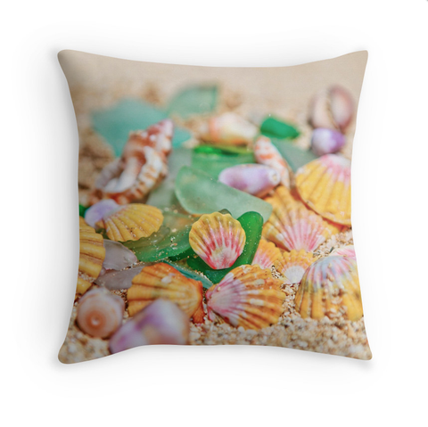 Soft Sunrise Shells Pillow