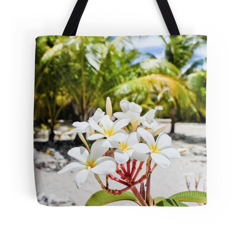 Tahiti Beach Plumeria Tote Bag