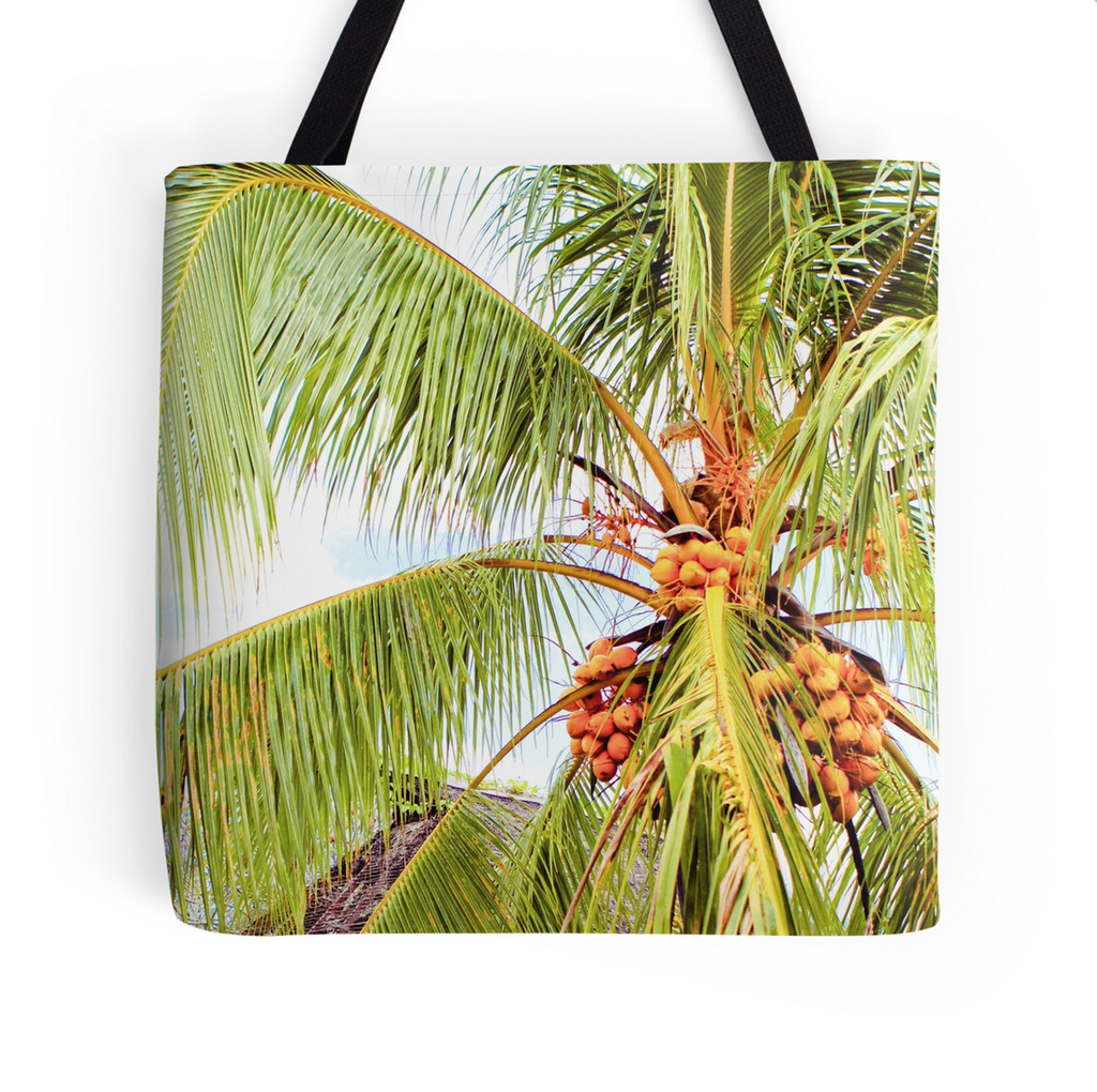 Tahitian Coconut Tree Tote Bag
