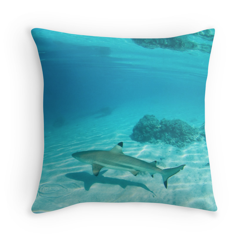 Tahitian Reef Shark Pillow