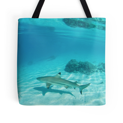 Tahitian Reef Shark Tote Bag