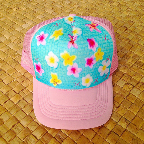 Child Colorful Floating Plumeria Hat